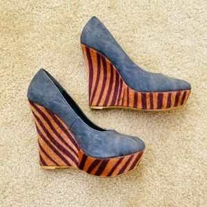 Tiger/Zebra print Calf hair heels